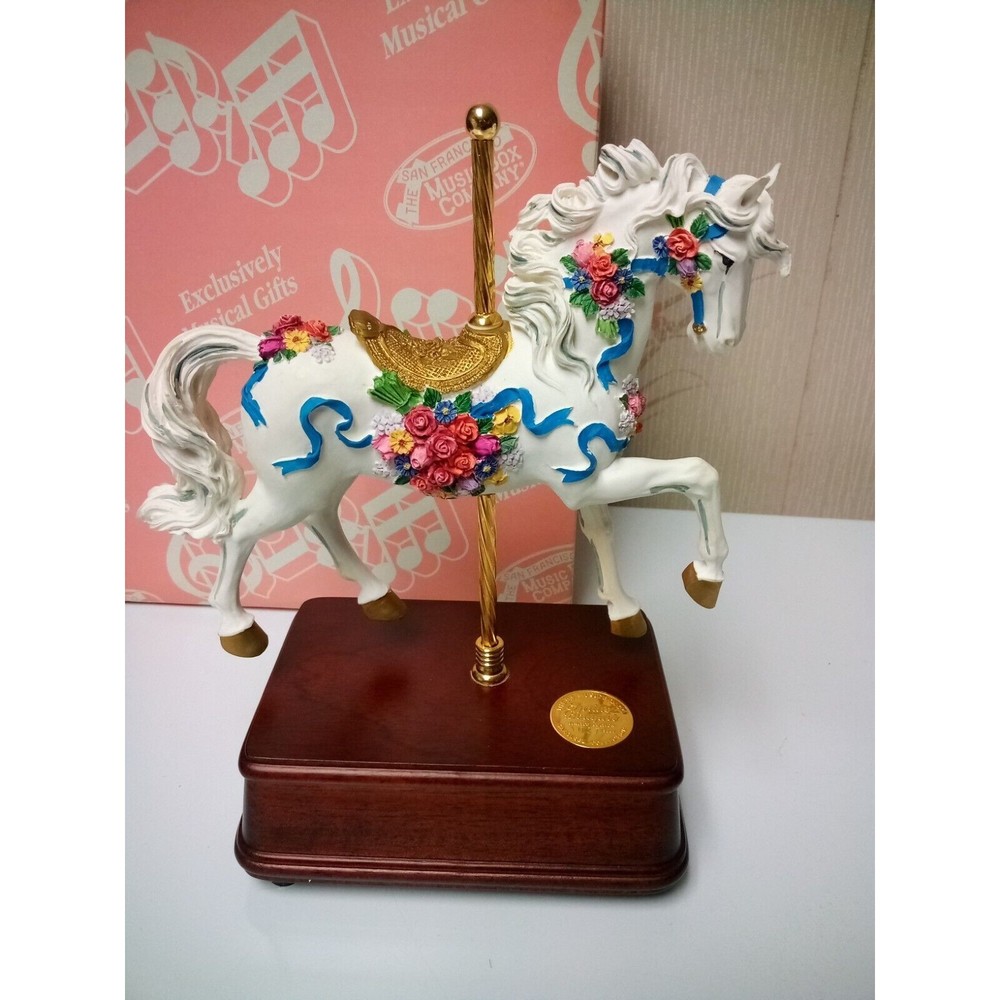 The S.F. Music Box Co.  Limited Edition Spring Bouquet Carousel Collection #1037